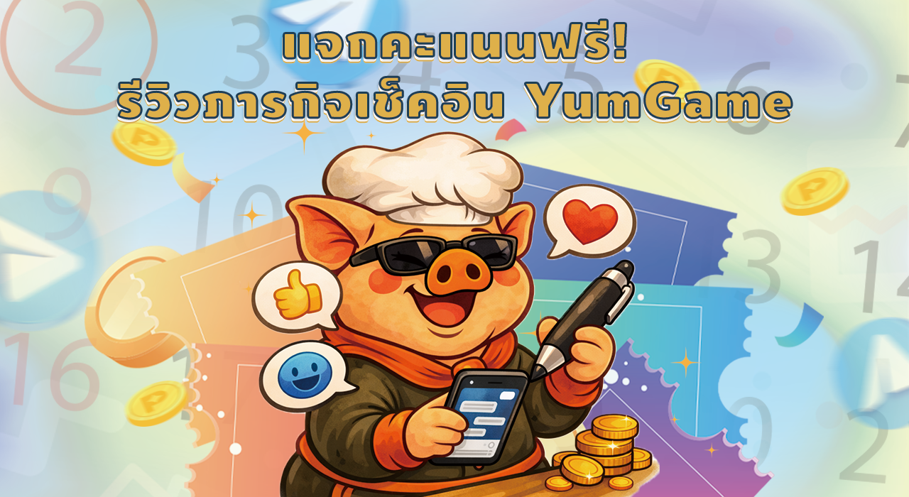 แจกคะแนนฟรี! รีวิวภารกิจเช็คอิน YumGamer: แค่คอมเมนต์ก็ได้คะแนน