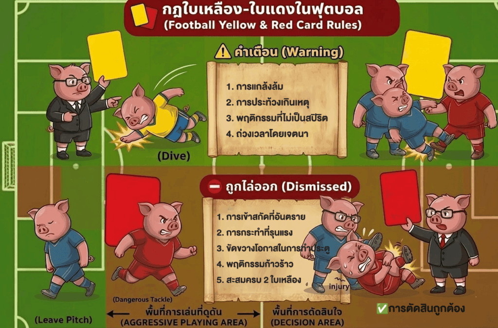 จุดสำคัญของการตัดสินใบเหลือง & ใบแดง - กติกาใหม่ปี 2026
